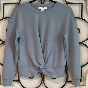 EUC MAGASCHONI CROPPED TWIST FRONT SWEATSHIRT BABY BLUE SIZE XS/TP